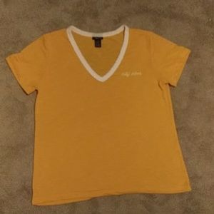 Rue21 mustard ringer tee "city vibes"